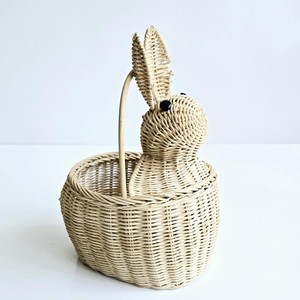 Hot sale bunny ears basket container adorable rattan easter baskets with handle premium quality - Product Image 1