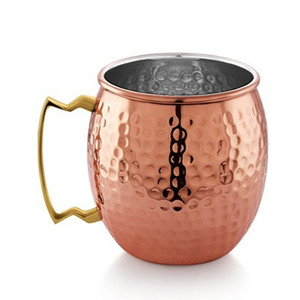 Factory Wholesale Moscow Mule Copper Mug Hammered Stainless Steel Cocktail <b>Metal</b> Cup Custom Logo Barware Beer Mug Copper Mugs - Product Image 1