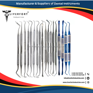 NEW Manual Set 2 Dental Younger Curettes Micro <b>Sickle</b> Scaler Remover Periodontal Silicone Handle Instrument Stainless Steel CE - Product Image 6