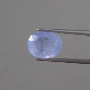 Saphir bleu naturel de qualité supérieure en gros, 7,41 carats, taille ovale 12x10MM, 6mm phosphorescent, poli à la main, certifié IGI - Product Image 1