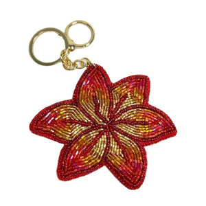 Handmade Glass Beads Orchid Lily Embroidered Floral Keychain <b>Bag</b> <b>Charm</b> for Girls-Multi-Occasion Gift BY MULTI CRAFT - Product Image 1