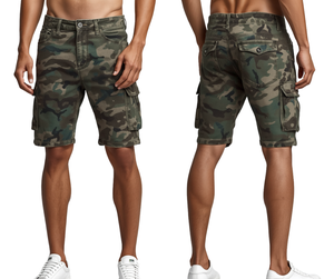 Pantalones Cortos Cargo de Camuflaje para Hombre, Cintura Media, Transpirables, de Lona, Estilo Casual - Product Image 2