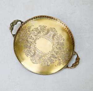 Made from high-quality brass with an antique gold finish, this tray is both durable and visually appealing - Product Image 5