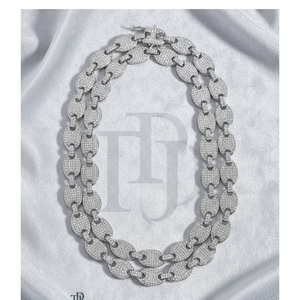 Cadena de Eslabones Ovalados Estilo Hip Hop con Diamantes en Plata 925 o Oro Sólido de 10K/14K, Cadena para Hombre, Joyería de Moda - Product Image 2