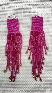 Pendientes Colgantes Bordados con Semillas Americanas, Estilo Clásico, para Fiestas y Eventos, Unisex, con Colores Nativos y Blanco - Product Image 5