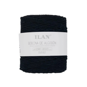 Bobina di cordoncino di cotone Ilan 4mm nero 250g per realizzare acchiappasogni - Product Image 1