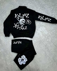 Custom <b>Men's</b> 100% Nylon Zip Up Windbreaker <b>Jacket</b> and Shorts Set High Quality Water Resistant Tracksuit - Product Image 3