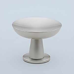 Poignées de meuble rondes modernes en laiton, design classique, nickel poli, pour tiroirs de commode - Product Image 1
