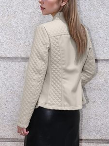 <b>Women</b> <b>Lightweight</b> Faux Leather Bomber <b>Jacket</b> Slim Fit with Zip Pockets OEM Custom Bulk - Product Image 3