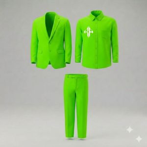 Traje de Pantalón y Chaqueta de Terciopelo Estilo Italiano para Hombre, Antiarrugas, Transpirable, Cierre de Botones, Diseño Plano Frontal, Viscosa/Poliéster - Product Image 1