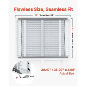 Filtri per Condizionatori d'Aria HVAC 20 X 25 X 4 MERV 13, Filtri Elettrostatici Plissettati per Climatizzatori, Durata 12 Mesi, Confezione da 4, Dimensioni Reali - Product Image 4
