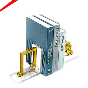 Modern Heavy-Duty Bookends Elegant Design Premium <b>Metal</b> Book Holder Aluminum Book Organization for Office Decorative - Product Image 3