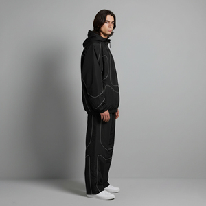 Survêtement d'hiver pour homme 100 % coton OEM, personnalisé avec logo, couleur unie, grande taille, streetwear respirant - Product Image 3