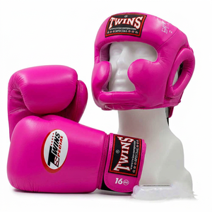 Twins MMA Boxing Gloves <b>Head</b> Guard Set Real Cowhide Leather Hook Loop Closure Lightweight Breathable Sanda Martial Arts - Product Image 6