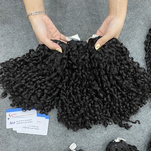 Extensiones de Cabello Rizado Pixie Vietnamita Crudo Más Vendidas, Paquetes de Doble Trama, Negras Naturales, Rizos Suaves y Voluminosos, Puntas Gruesas y Llenas - Product Image 1