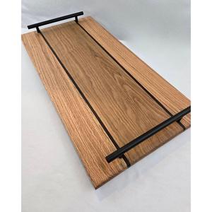 Plateau de service en bois jetable gravé à la main, style campagnard, avec poignées, design personnalisé pour les fournitures de restaurant - Product Image 2