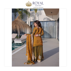 Nouvelle collection de tenues Sharara pour mariage, style tendance, en chiffon lourd avec broderie Zari et sequins - Product Image 3