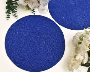 Gold Rimmed Black <b>Beaded</b> <b>Placemat</b> Round Table Decor Boutique Wholesale Artistry By PR India Manufacturer Premium Quality - Product Image 6