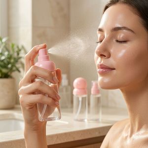 Cylindrical PET Plastic Container 50ml 80ml 100ml Clear Pink Fine <b>Mist</b> Spray Pump <b>Bottle</b> for Body <b>Mist</b> Sunscreen Perfume - Product Image 5