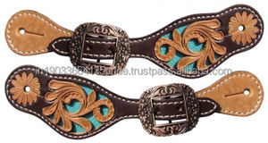 Equipo de equitación multifuncional de cuero genuino ligero con herramientas personalizadas-Correas rectas con tachuelas de cristal Sillines de temporada - Product Image 5