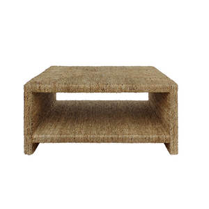 Table basse en osier tissé à la main avec base élégante - Product Image 4