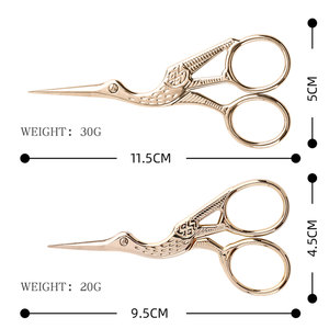Hot Sell Vintage-Style Stork-Shaped Eyebrow Manicure Scissors Multi-Colored Bird Shape Finish Grooming Embroidery DIY - Product Image 2