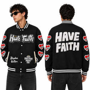 Wholesale 100% Wool Lettermen Varsity <b>Jackets</b> for <b>Men</b> Premium Leather Stand Collar Front Windproof Quick Dry Custom Latest - Product Image 5