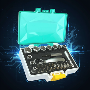 Juego de herramientas manuales con 33 piezas de llaves de vaso y puntas de 1/4 de pulgada, proveedor de Taiwán - Product Image 3