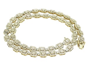 Hip Hop Luxury Baguette & Round Moissanite Diamond Studded <b>Iced</b> <b>Out</b> S925 Silver Tennis <b>Chain</b> Necklace for Men - Product Image 5