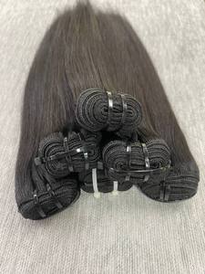 ผมต่อเวียดนามแท้ Remy แบบเครื่องจักรเย็บสองชั้น สีดำ แบบถักเป็นช่อ พร้อมดัดลอนทุกสี ผมหนาแน่นสองชั้น - Product Image 1