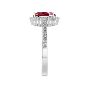 พลอยทับทิมธรรมชาติแบบคลาสสิกรัศมีเม็ดละเอียดสีเงินสเตอร์ลิงสีขาวทองได้รับการรับรองจาก IGI สำหรับงานเลี้ยงหมั้นของขวัญสำหรับเจ้าสาว - Product Image 2