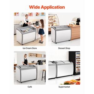 Congelador Comercial para Helados de 9.3 Pies Cúbicos, Congelador Horizontal con Temperatura Ajustable, Congelador Superior Móvil Profundo con 3 Cestas de Alambre - Product Image 6
