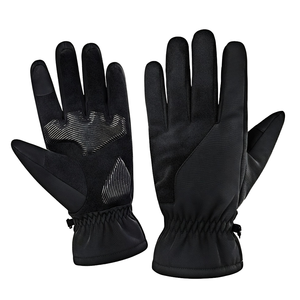 Gants de ski thermiques d'hiver, coupe-vent, en polyester et nylon, à doigts entiers, avec cordon de serrage, unisexes, pour activités de plein air et course - Product Image 1