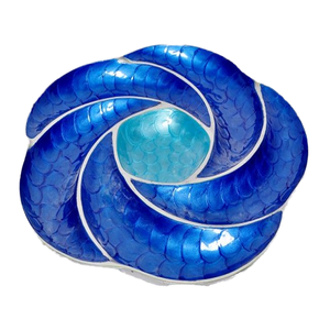 Eco-Friendly Blue Enamel Aluminium <b>Metal</b> Bowl Customized Modern Design Home Decor Centerpiece for Business Gifts - Product Image 1