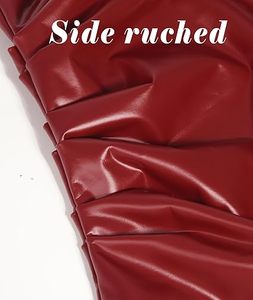 Top Corto de Cuero Personalizado para Mujer, Diseño de Corsé sin Tirantes, con Bordado, Botones y Decoración de Encaje, Sexy - Product Image 4