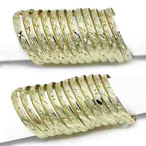 Lot de Bracelets en Laiton Plaqué Or 14K 18K 24K, Modèles Variés, Bracelets Traditionnels en Or, Bijoux de Mode Remplis d'Or, Oro Joyeria - Product Image 6