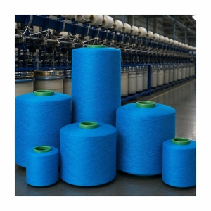 Fil de coton bleu, filé à anneaux, absorbant l'humidité, pour le tissage textile, 100% teint, fabriqué en Inde - Product Image 2