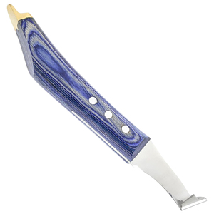 Couteau à sabots professionnel bleu à manche en bois pour le soin et la coupe des sabots, couteau vétérinaire durable pour le soin des sabots de chèvre, de mouton et de cheval - Product Image 2