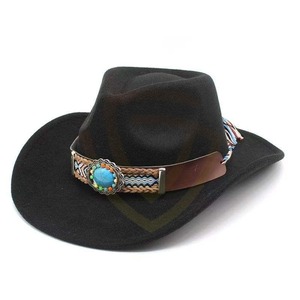 Chapeaux de cowboy en cuir en gros, style vintage personnalisé, chapeau de brousse en cuir marron Crazy Horse pour hommes, fournisseur en gros - Product Image 2