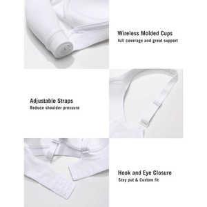 High Impact Women Sports Bra with Back Closure Padded Adjustable Straps Gym Fitness Bra for Running - Product Image 5