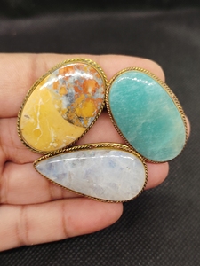 Best Selling Gemstone with brass for jewelry ring making, natural stone jewelry parts for create unique design. - Product Image 4