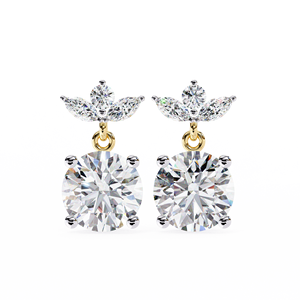 Aries Jewel Unique Mix Cut IGI 1Ct each Round Lab Grown Diamond 14K Gold IGI Certified <b>Earring</b> <b>Tops</b> for Gift Party & Anniversary - Product Image 6