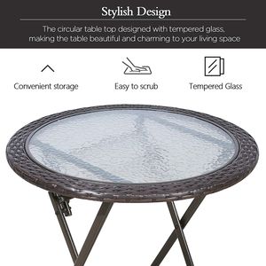 Set da bistrot pieghevole in vimini da esterno 3 pezzi per balcone o giardino - Product Image 3