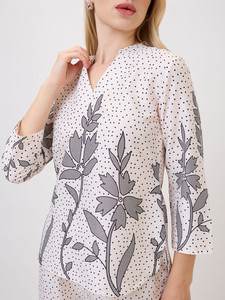 Venta al por mayor, nueva llegada, suministro a granel, último diseño, vestido midi floral con cuello en V para mujer, a bajo precio, estilo bohemio, de georgette transpirable - Product Image 3