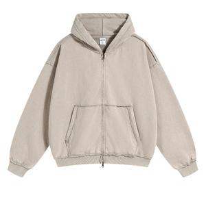 Sudadera con Capucha Personalizada 100% Algodón, Lavado Ácido, Tallas Grandes, Estilo Urbano Otoñal para Hombre, Antiencogimiento, Manga Larga, Estilo Vintage - Product Image 4