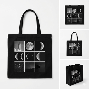 Ecoira Beautiful Model <b>Canvas</b> <b>Tote</b> Bag with Zipper Closure Large Black Custom Size Shopping Bag Made in Gujarat for Daily Use - Product Image 1