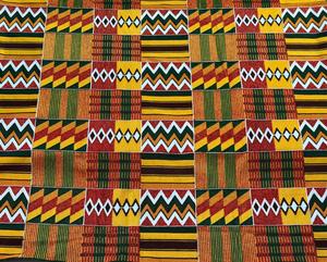 Tissu africain Kente écologique en polyester et coton, poids moyen, teint uni, tissé Ripstop pour robes de mariée, sacs, filles et garçons - Product Image 3