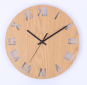 Solid <b>Wood</b> Scandinavian Silent Quartz <b>Wall</b> <b>Clock</b> with Still Life Pattern and Needle Display for Living Room Minimalist Decor - Product Image 2