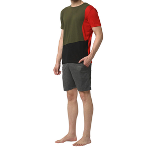 Private Label Men Short Set Men Summer Lightweight <b>Maternity</b> Solid Color Street wear Short Sleeve Drawstring High Demanding - Product Image 4