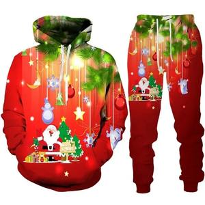 Nuevos Conjuntos Deportivos Personalizados al por Mayor, Impresos en 3D, Casuales, de 2 Piezas, de Algodón de Primera Calidad, con Capucha - Product Image 2